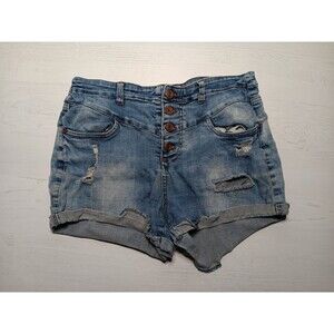 Refuge Jean Shorts Women 2 Low Rise Distressed (Sz 2 W29)